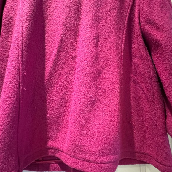 Hot Pink Boiled Wool Lightweight LL Bean XL Petite Coat - Picture 10 of 16
